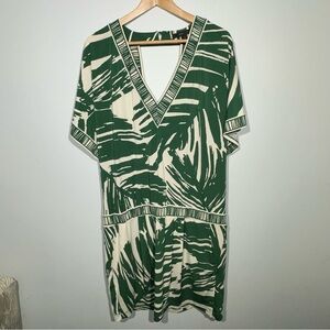 BCBGMAXAZRIA Tropical Amazonco Cutout Drop Waist Mini Dress Size L